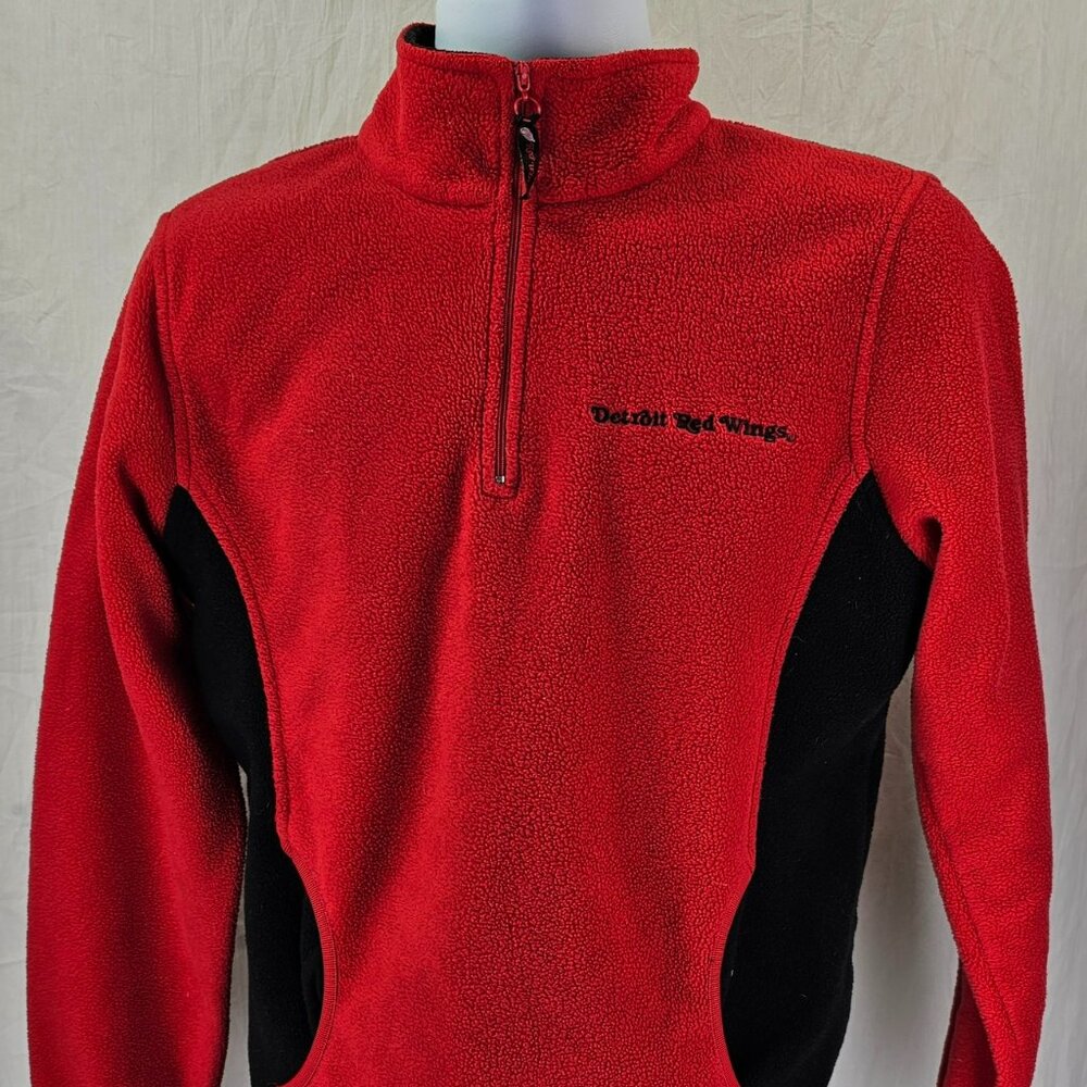 Detroit Red Wings Lee Sport Pullover 1/4 Zip with Pockets Red Used Size Large
